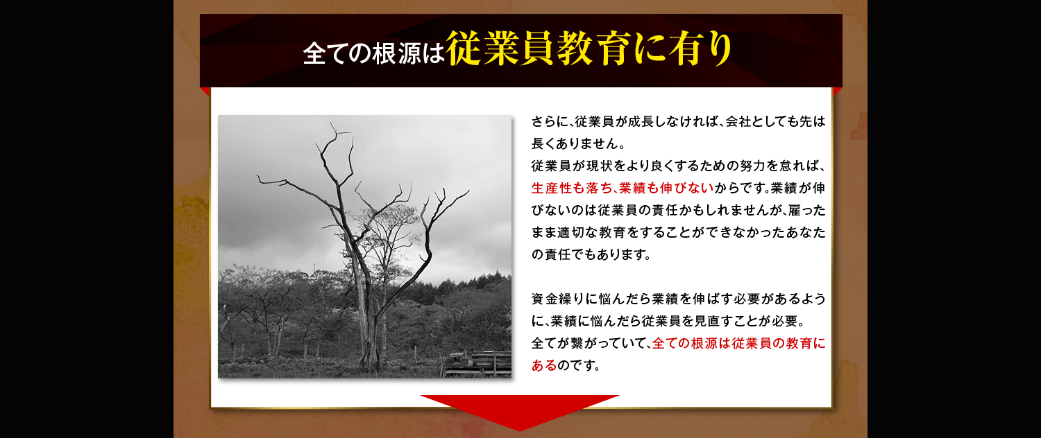 すべての根源は従業員教育に有り